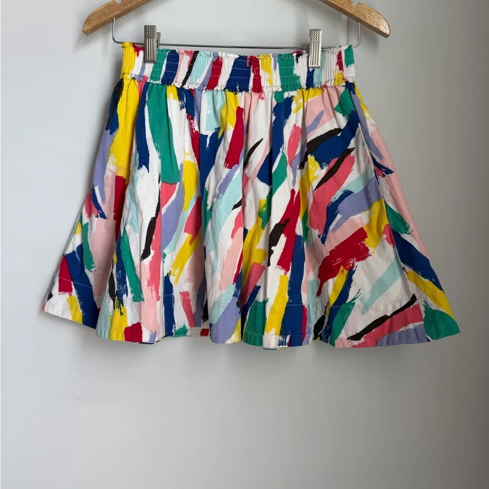 Kate Spade Skirt The Rules XL Multicolor Brushstroke A-Line Skirt Elastic Waist - Picture 2 of 10